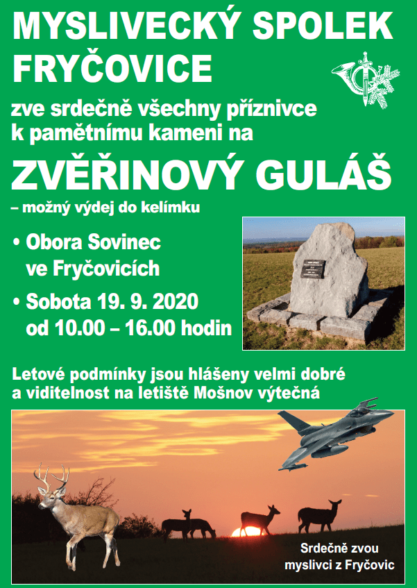 Leták-myslivci Zvěřinový guláš - obora Sovinec